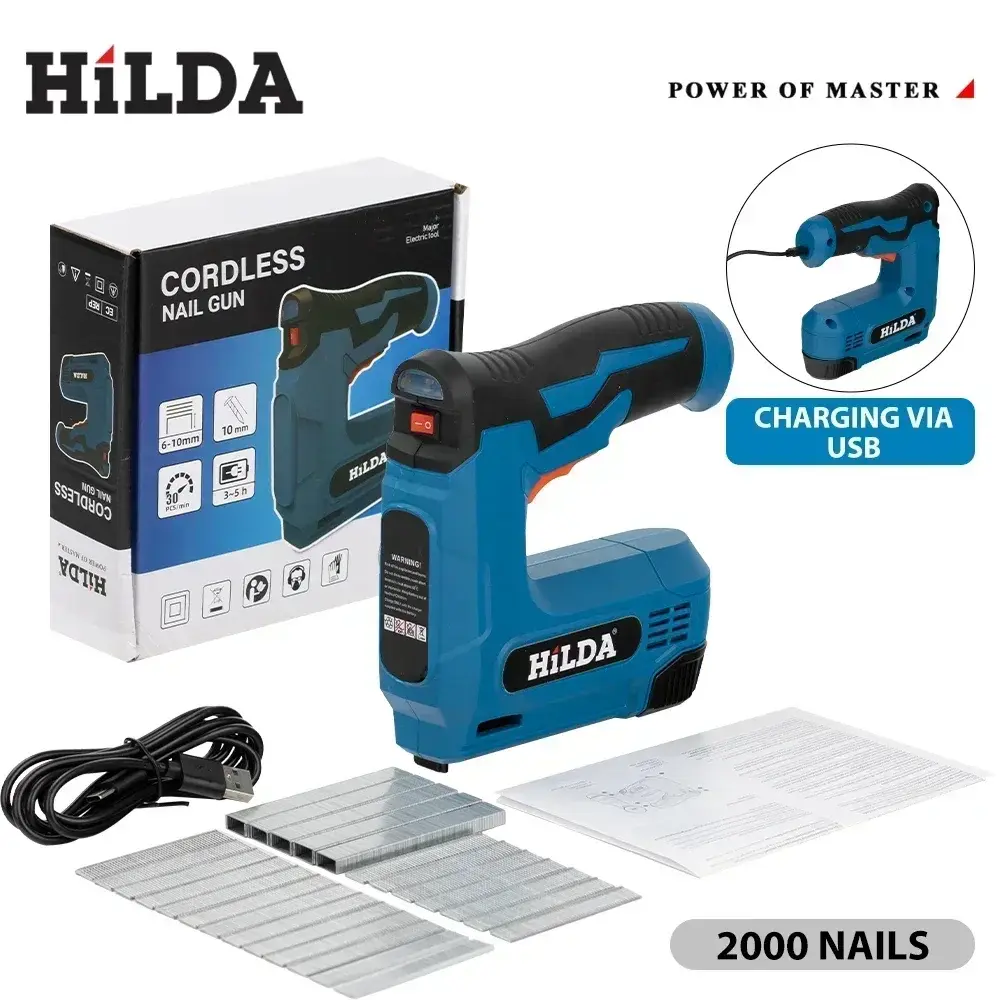 HILDA USBElectric 2-in-1 Air Nail Gun Furniture Pneumatic Gun Wood