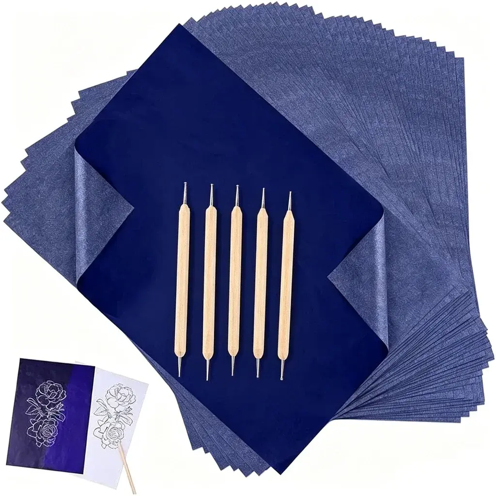 30Pcs A4 Blue Graphite Copy Paper Carbon Paper Pattern Letters