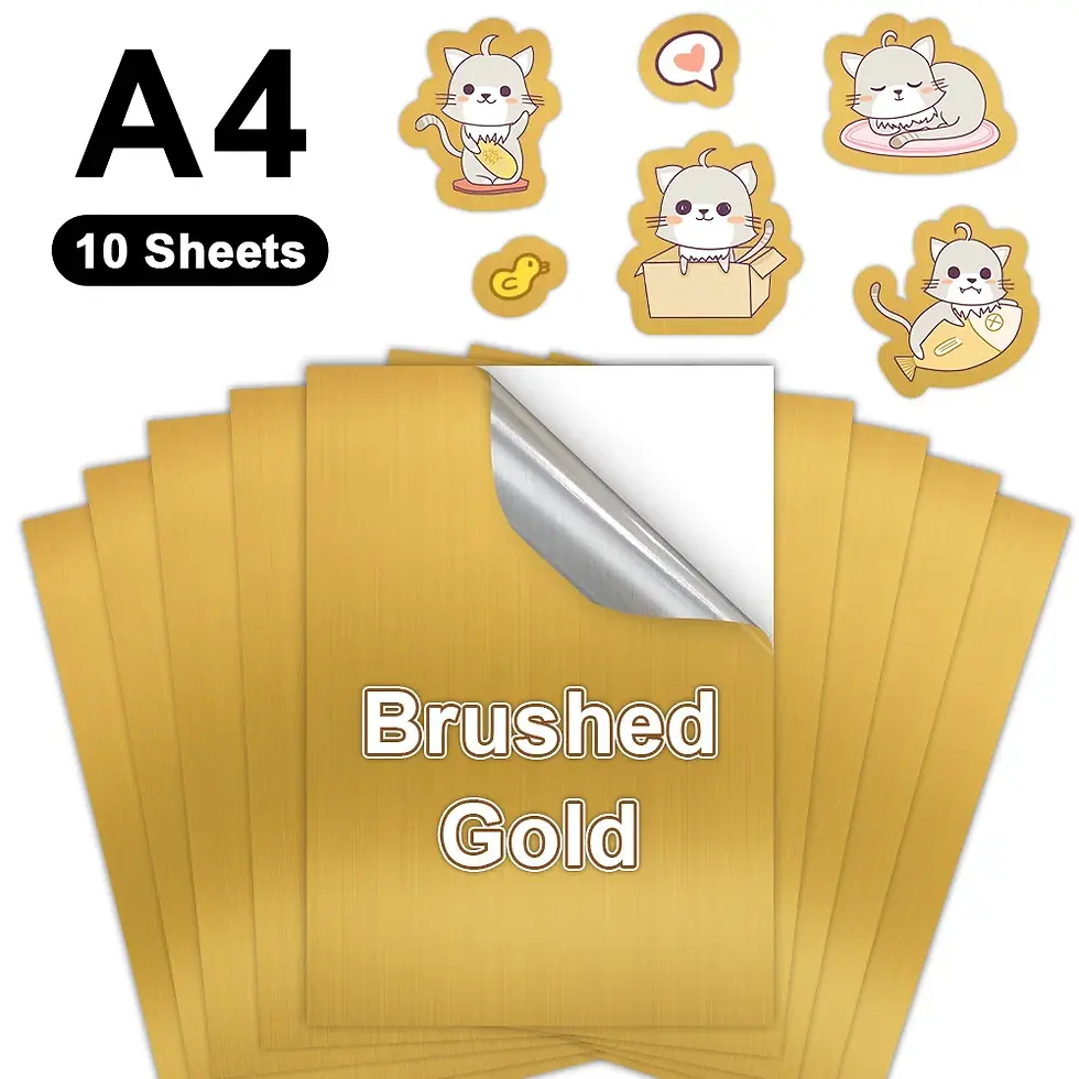 Thumbnail: 10 Sheets Printable Vinyl Sticker Paper A4 Transparent White Gold Self