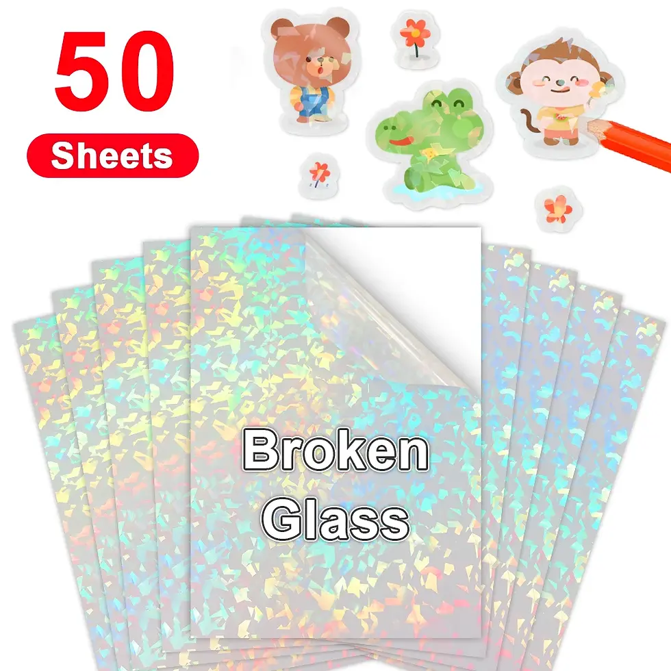 Thumbnail: 50 Sheets A4 Transparent Printable Vinyl Sticker Paper Glossy White