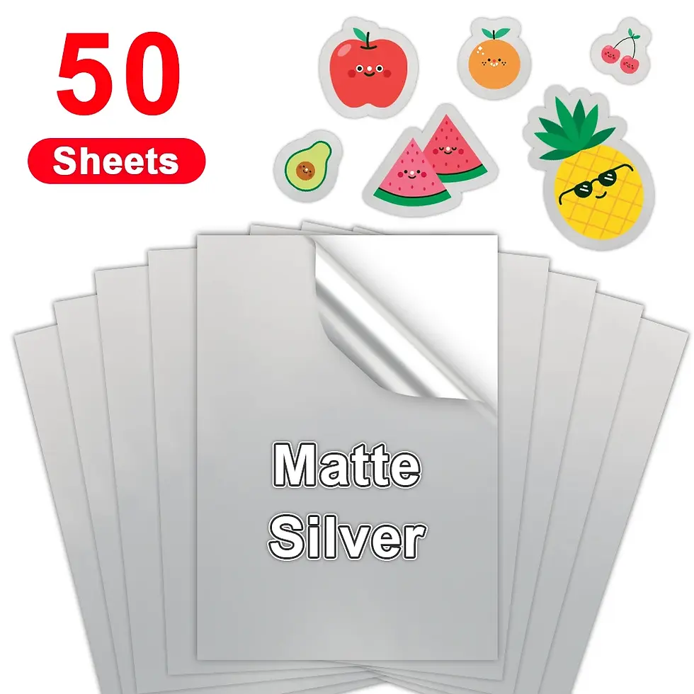 Thumbnail: 50 Sheets A4 Transparent Printable Vinyl Sticker Paper Glossy White