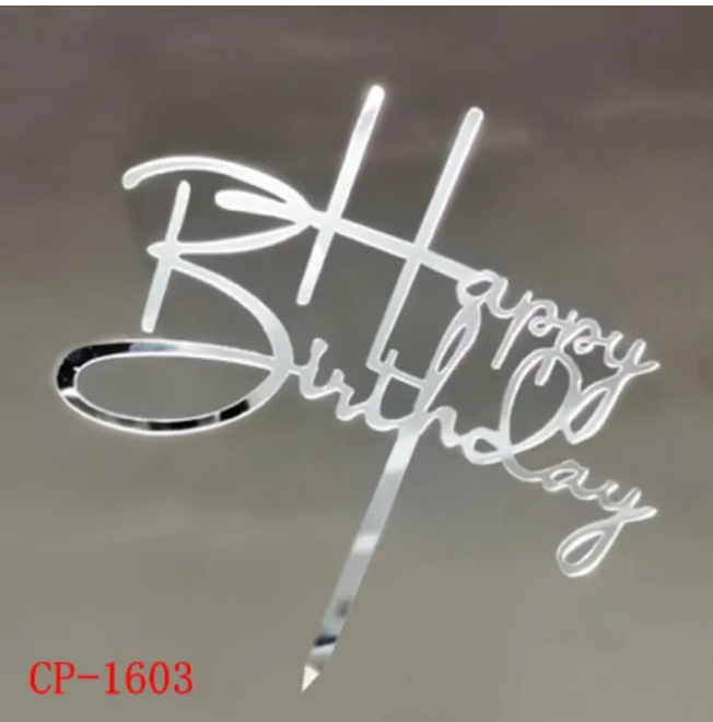 Thumbnail: Acrylic Happy Birthday Cake Topper