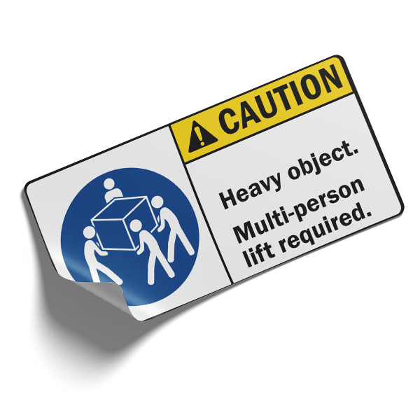 Heavy Object Caution Label