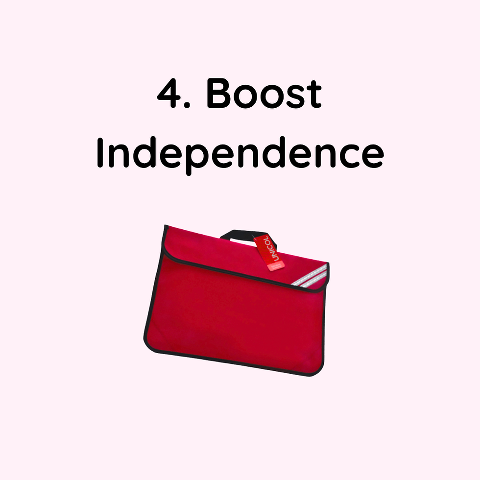 Reception Ready: Image of a school bag to represent building independence in Reception starters, such as carrying their own belongings to school.