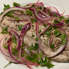 Bluefish with Onion Sauce