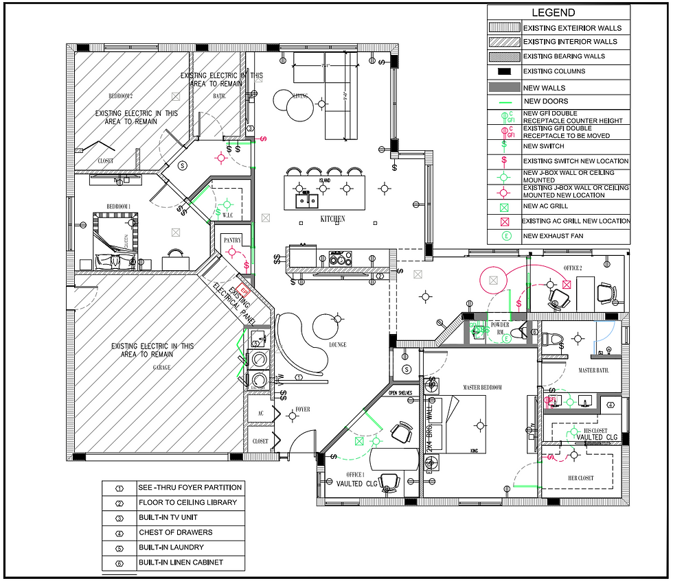 Interior architectural floor plan showing layout options and spatial planning for Phase 2 – Concept & Layout.