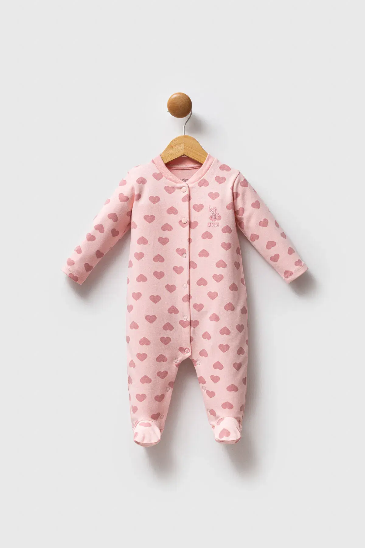 U.S. Polo Assn Kız Bebek Pembe Tulum