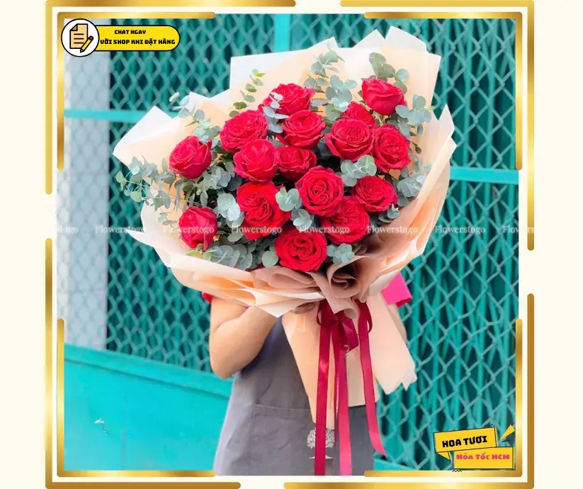 bó hoa hồng đỏ Đ1- hoa sinh nhật