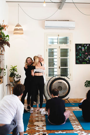 Hugs after the morning kundalini yoga class with Natasha Shvets