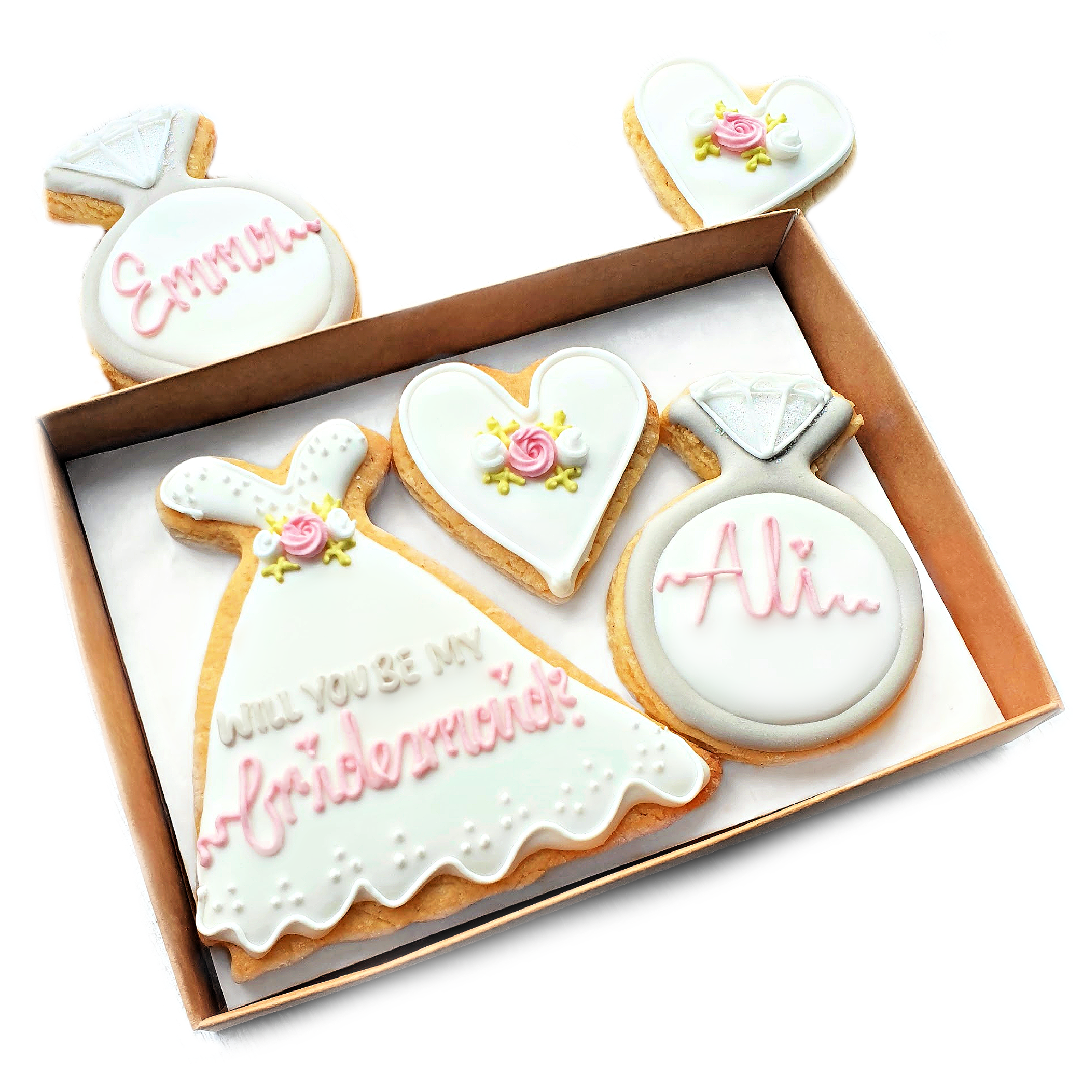 PERSONALISED - BRIDESMAID/MAID OF HONOUR/FLOWER GIRL SET