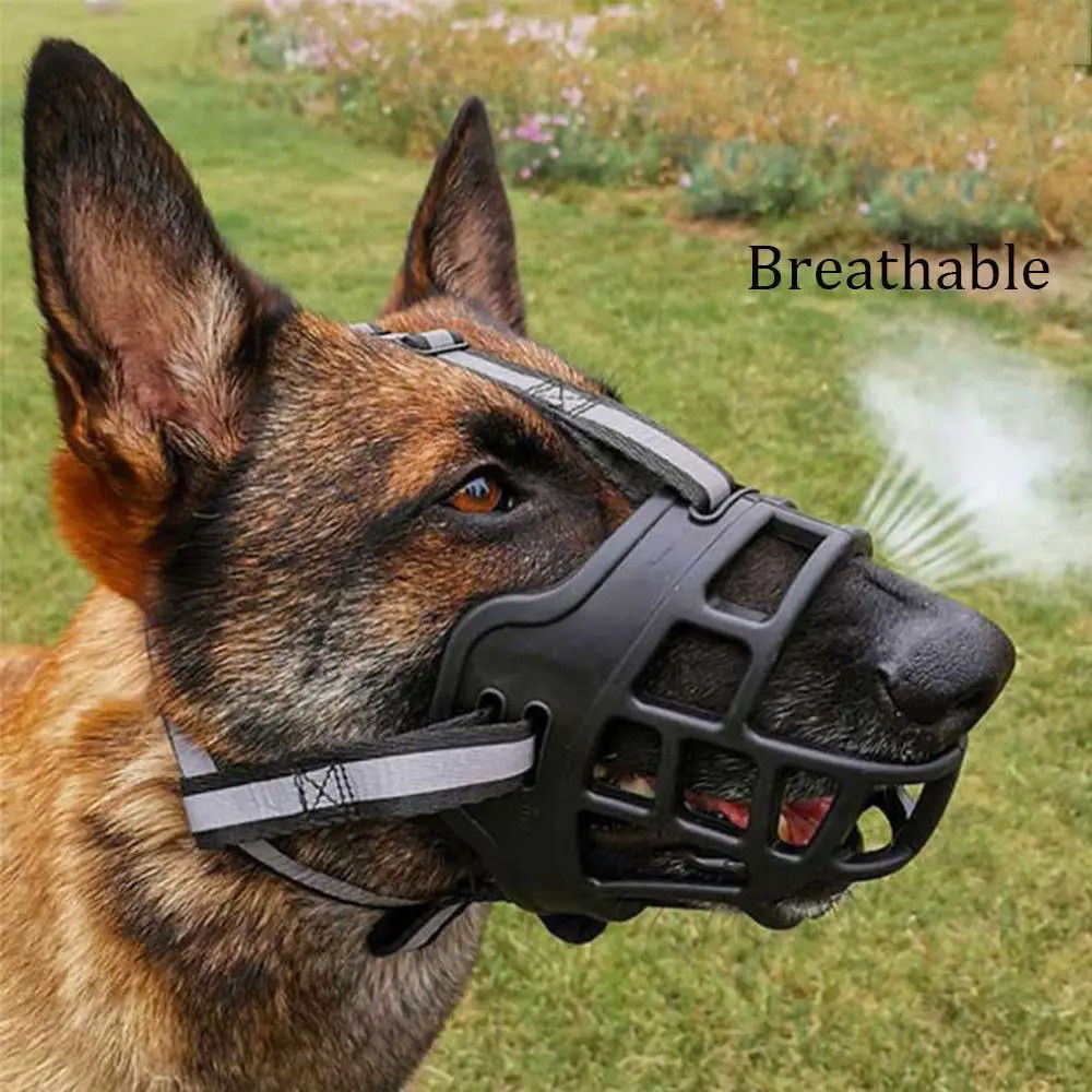 Soft Silicone Pet Dog Muzzle Anti-biting Chewing Mask Breathable Basket Dog Muzz
