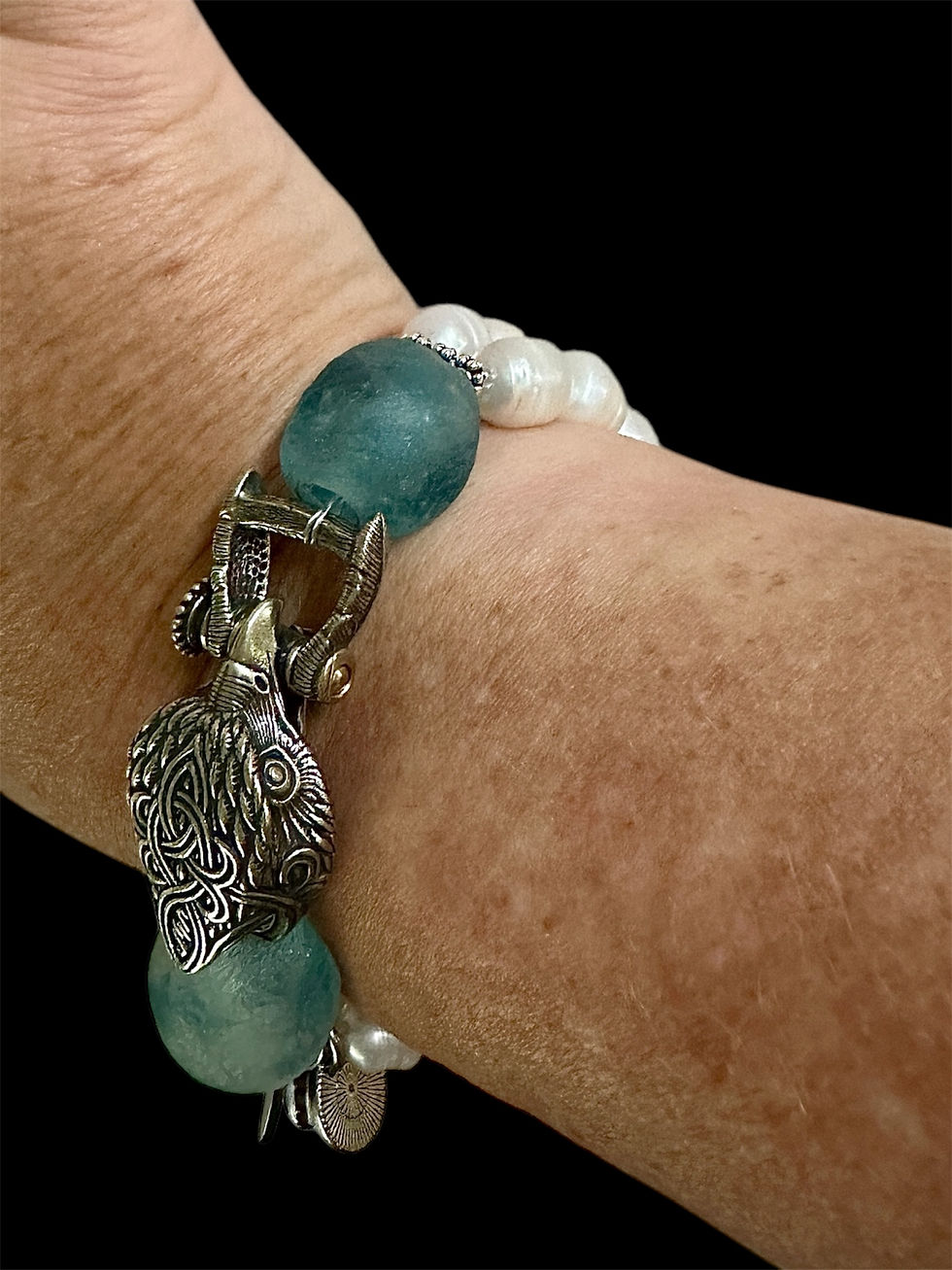 Thumbnail: Bird Buckle Bracelet A (antique silver)