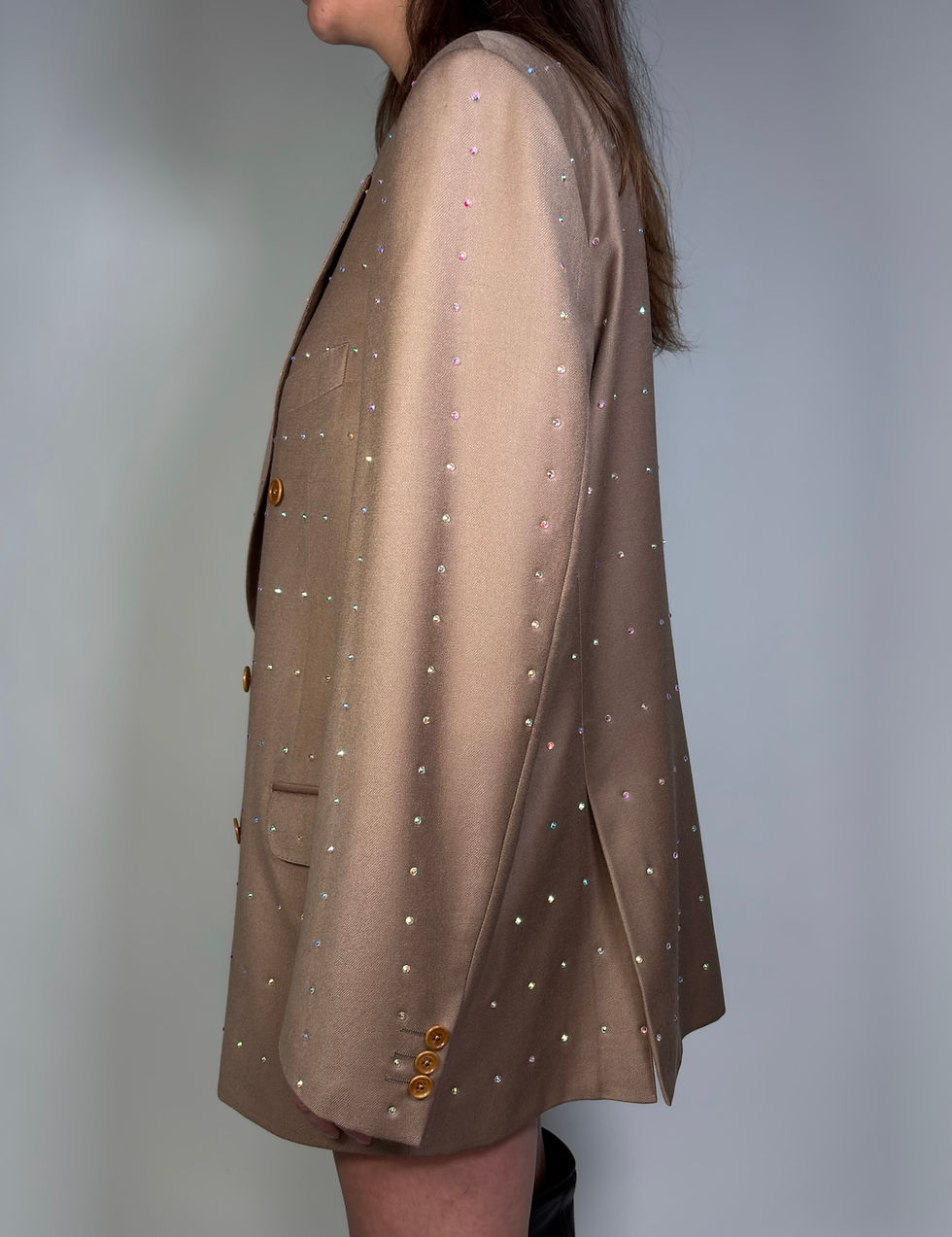 Miniatura: blazer beige doppio petto