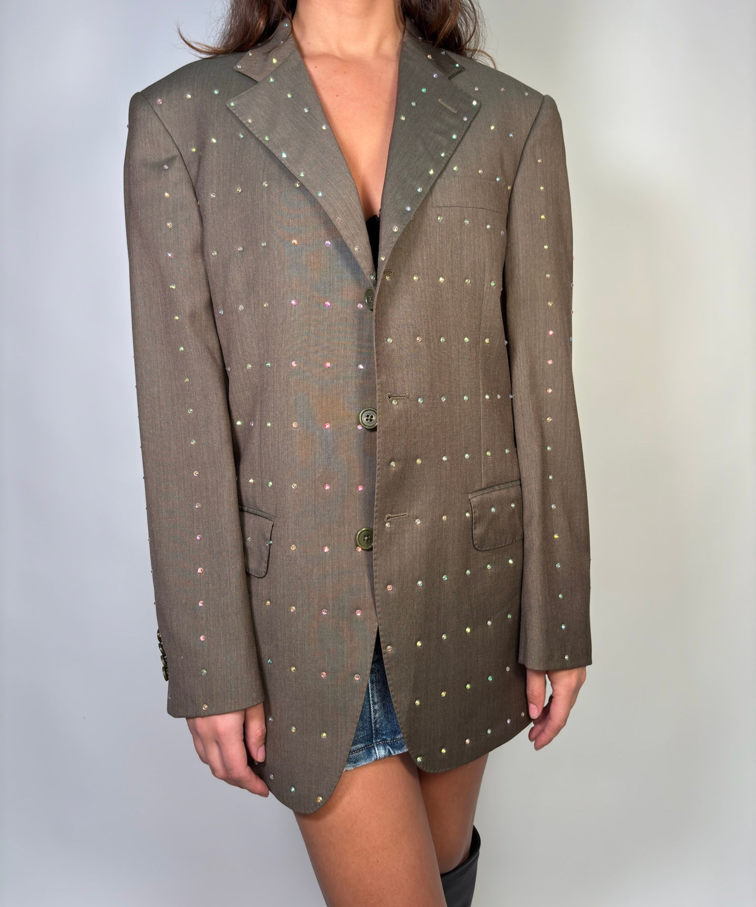 Blazer verde mélange 