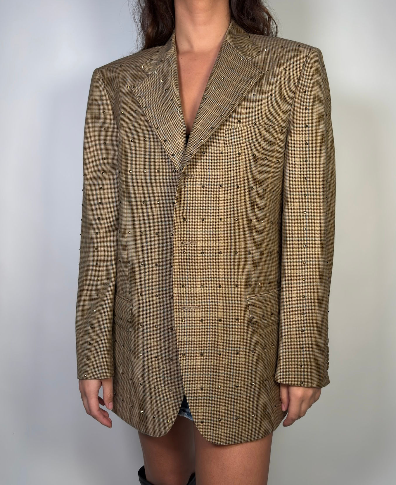 Blazer principe di Galles cammello 