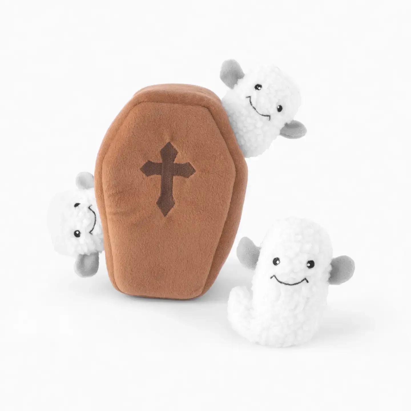ZippyPaws Halloween Burrow Coffin With Ghosts | Dog Toy