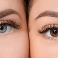 Close-up comparison of two eyebrows showing natural brows and healed permanent makeup results