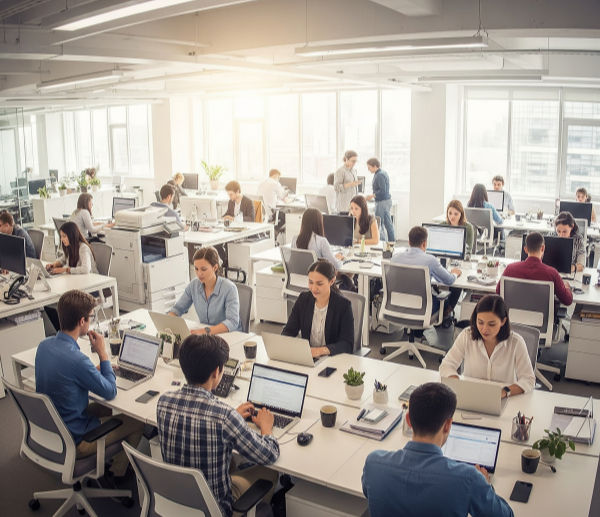 ofis ortamında çalışan beyaz yakalılar