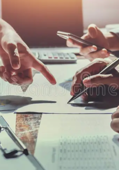 Image of people collaborating on work