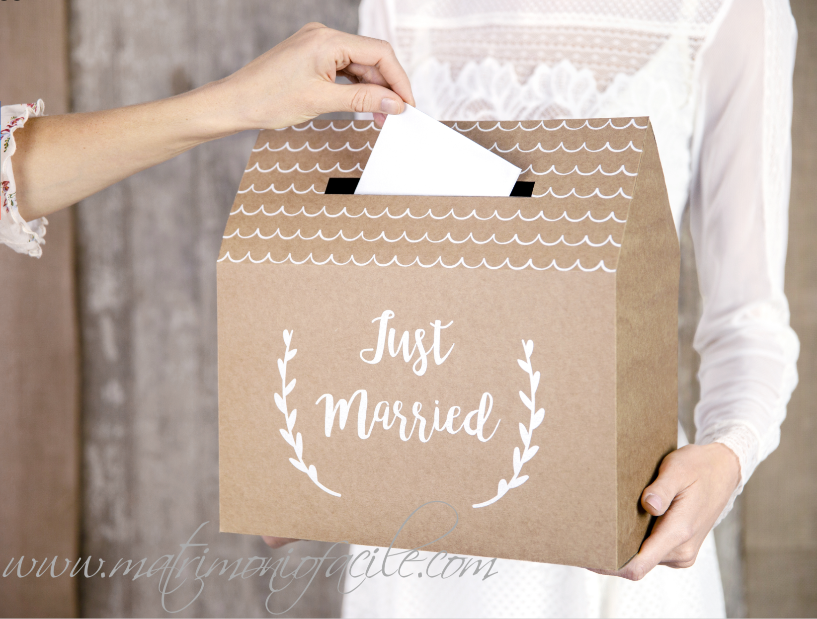 BOX LETTERE/BUSTE - JUST MARRIED matrimonio regali soldi