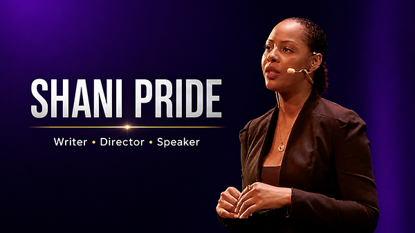 Shani Pride speaker reel thumbnail with keynote speaker on stage