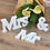 Miniatura: Addobbo tavolo - Mr & Mrs in legno