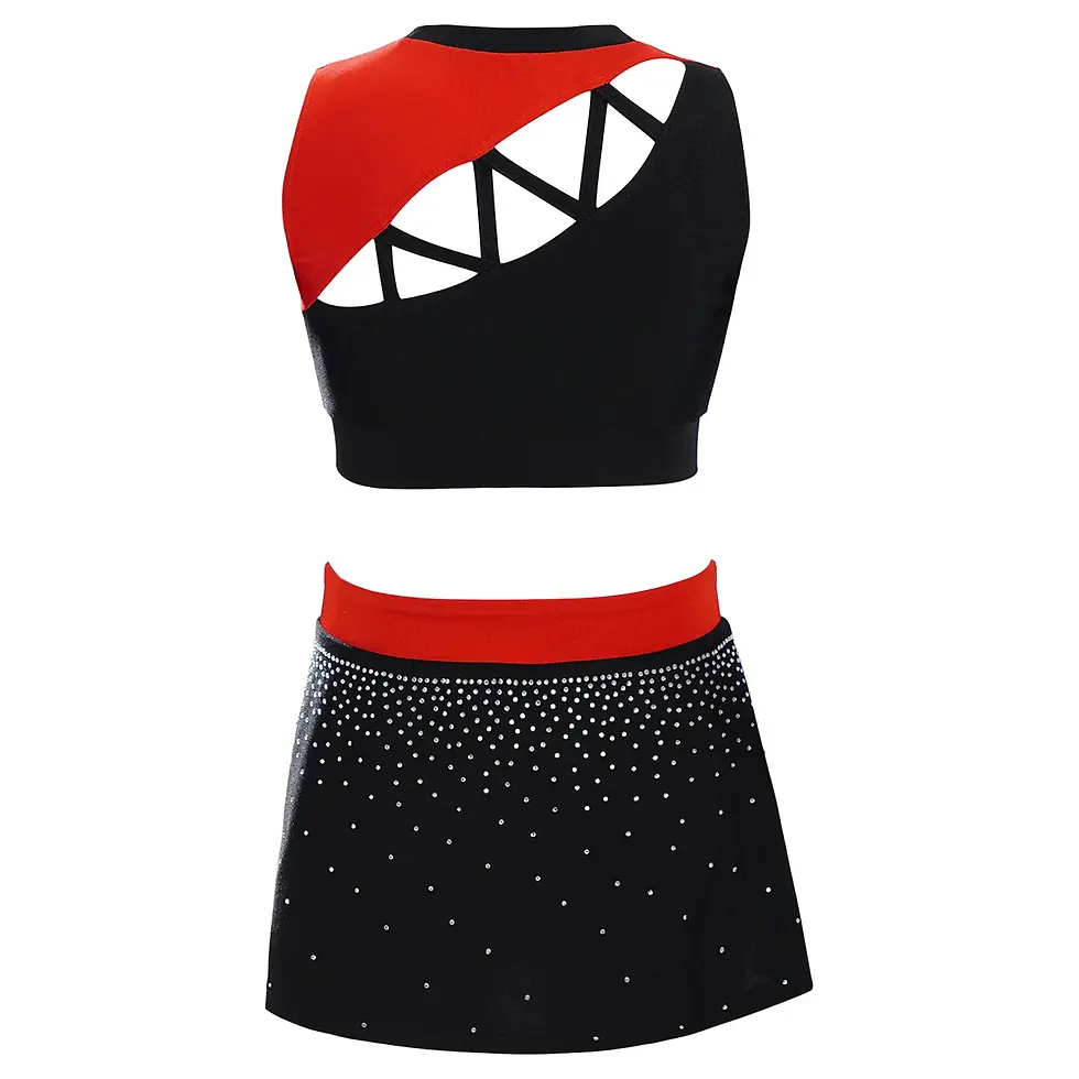 Thumbnail: Kids Girls Cheerleader Costume Sports Meeting Cheerleading Uniform Dance Outfit