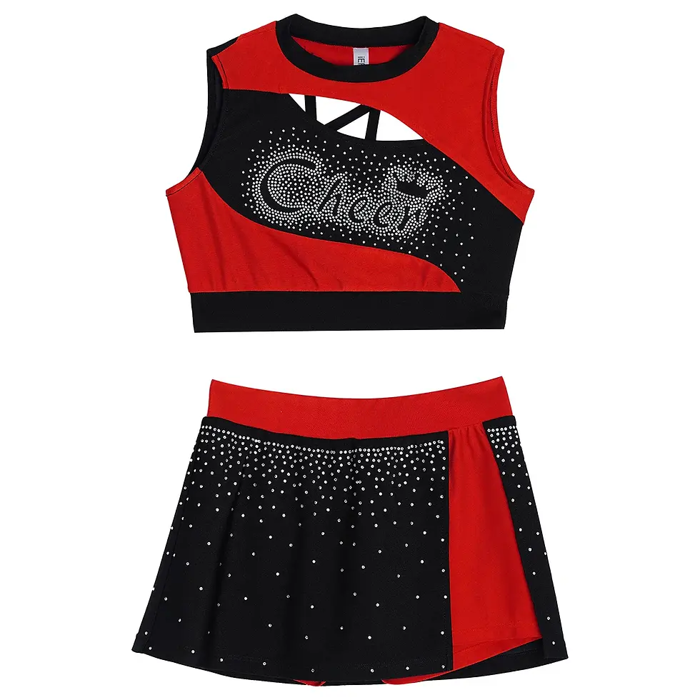 Thumbnail: Kids Girls Cheerleader Costume Sports Meeting Cheerleading Uniform Dance Outfit