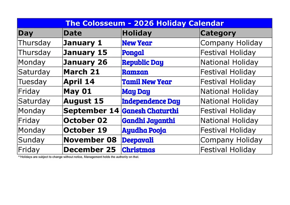 TCS_Holiday Calendar 2026.webp