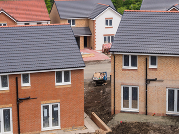 Houses in the UK during construction