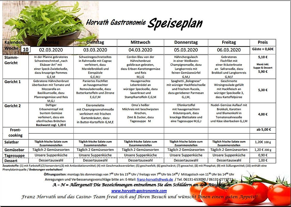 Speiseplan Casino Mainz Speiseplan Casino Mainz