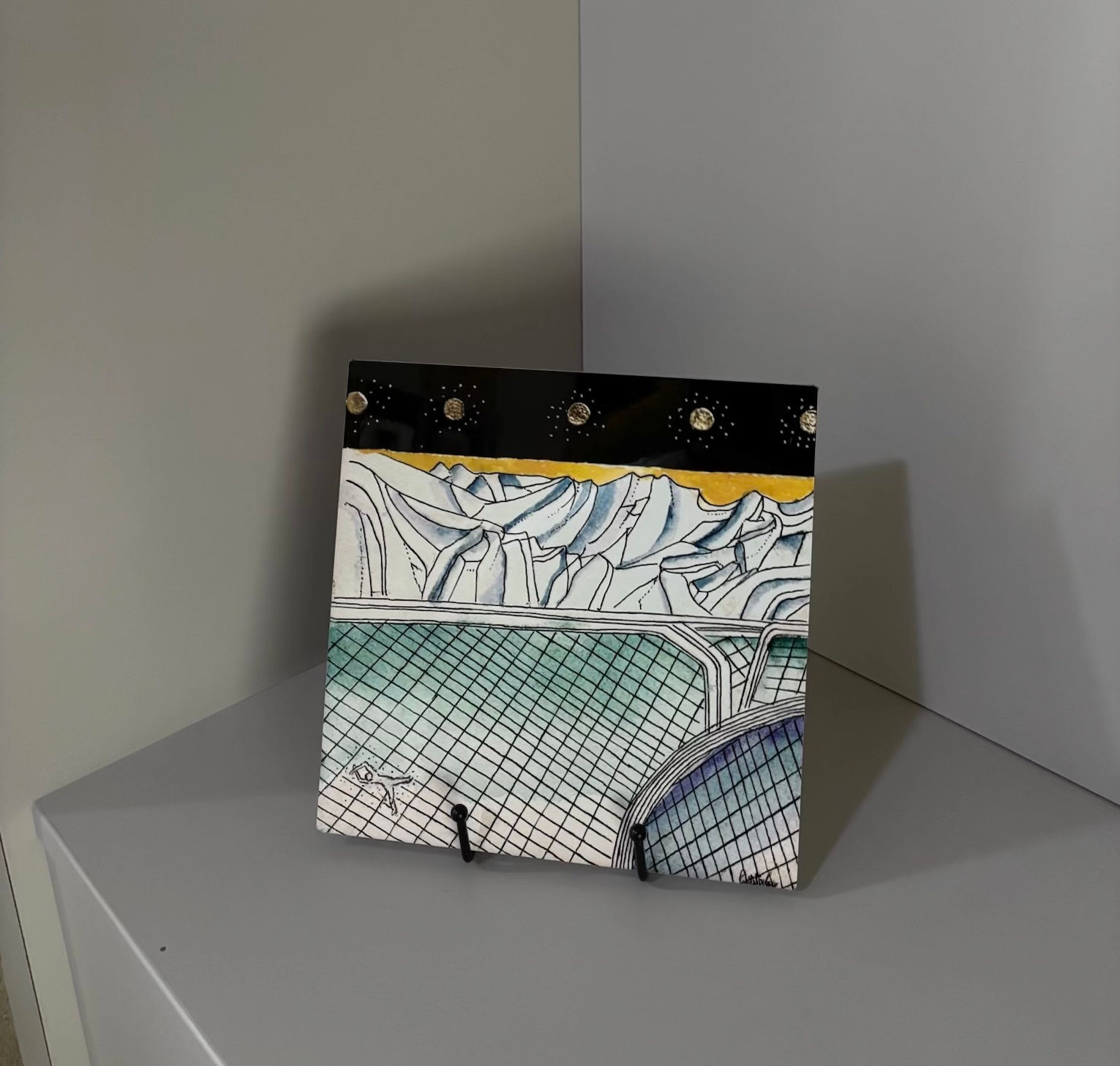 Reproduction d'art  GRATALOUP - Piscine au bord de la Montagne