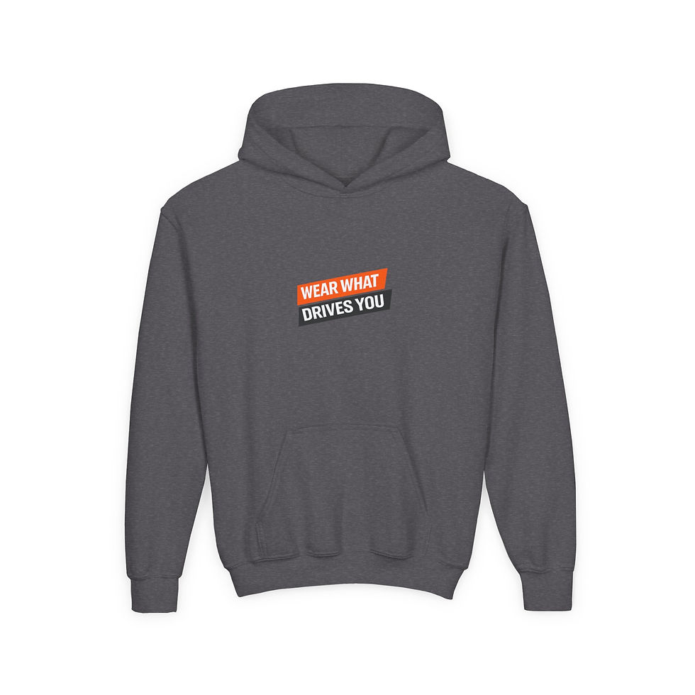Thumbnail: Lacrosse Driven to Hustle - Youth Unisex Hooded Sweatshirt in Orange