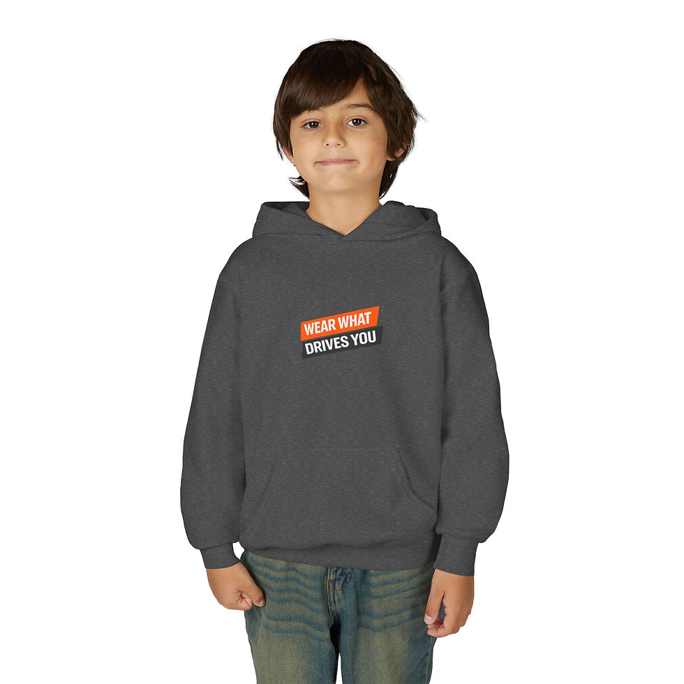 Thumbnail: Lacrosse Driven to Hustle - Youth Unisex Hooded Sweatshirt in Orange