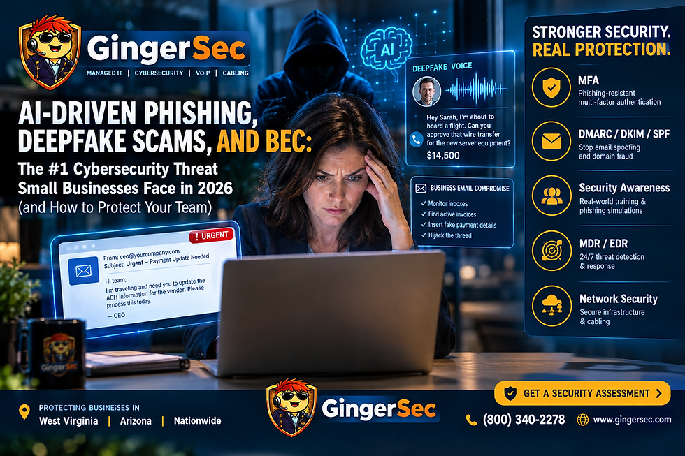 AI-Driven Phishing, Deepfake Scams, and BEC: The #1 Cybersecurity Threat Small Businesses Face in 2026 (and How to Protect Your Team)