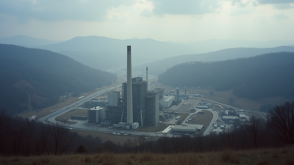 High angle view of a large industrial facility in West Virginia