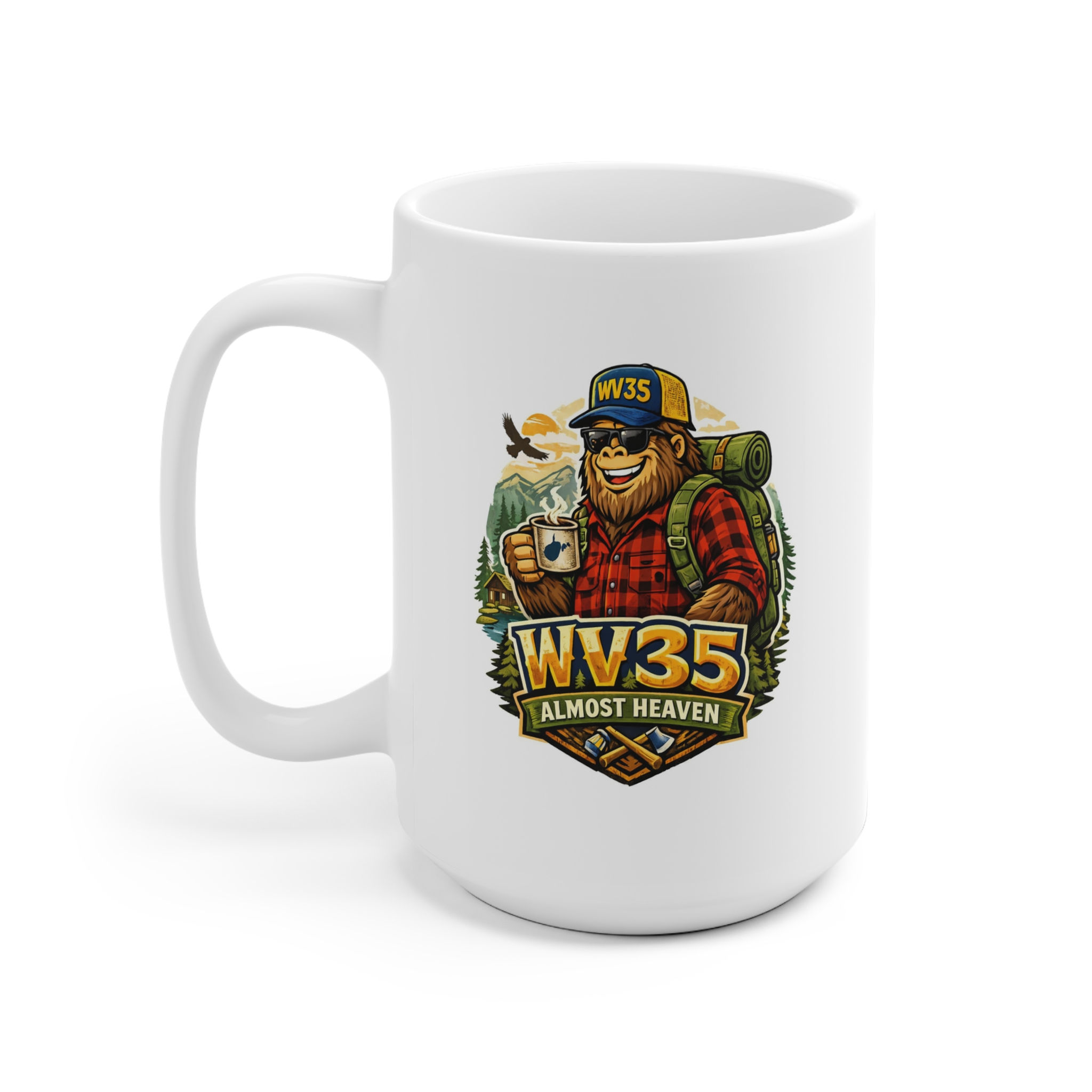 Holler Approved WV35 coffee mug for West Virginia pride