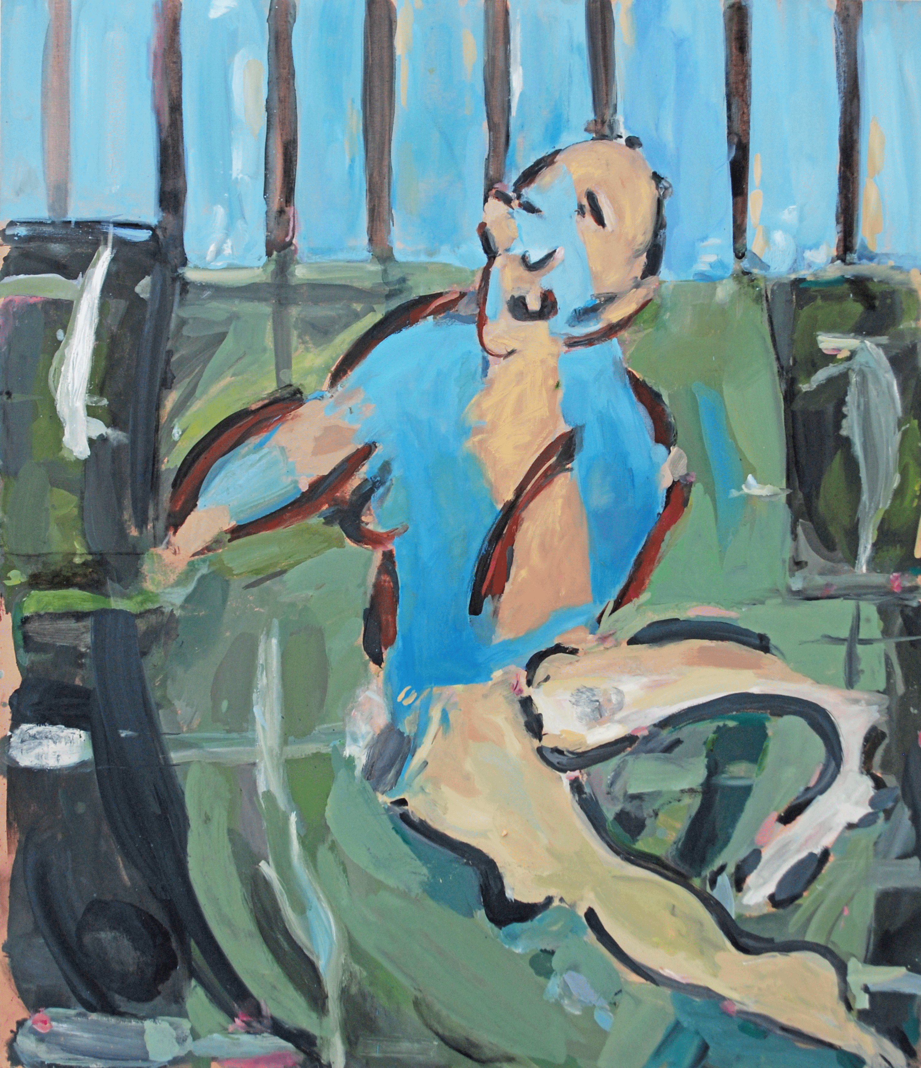 The fence, oil on canvas, 150 x 130 cm,