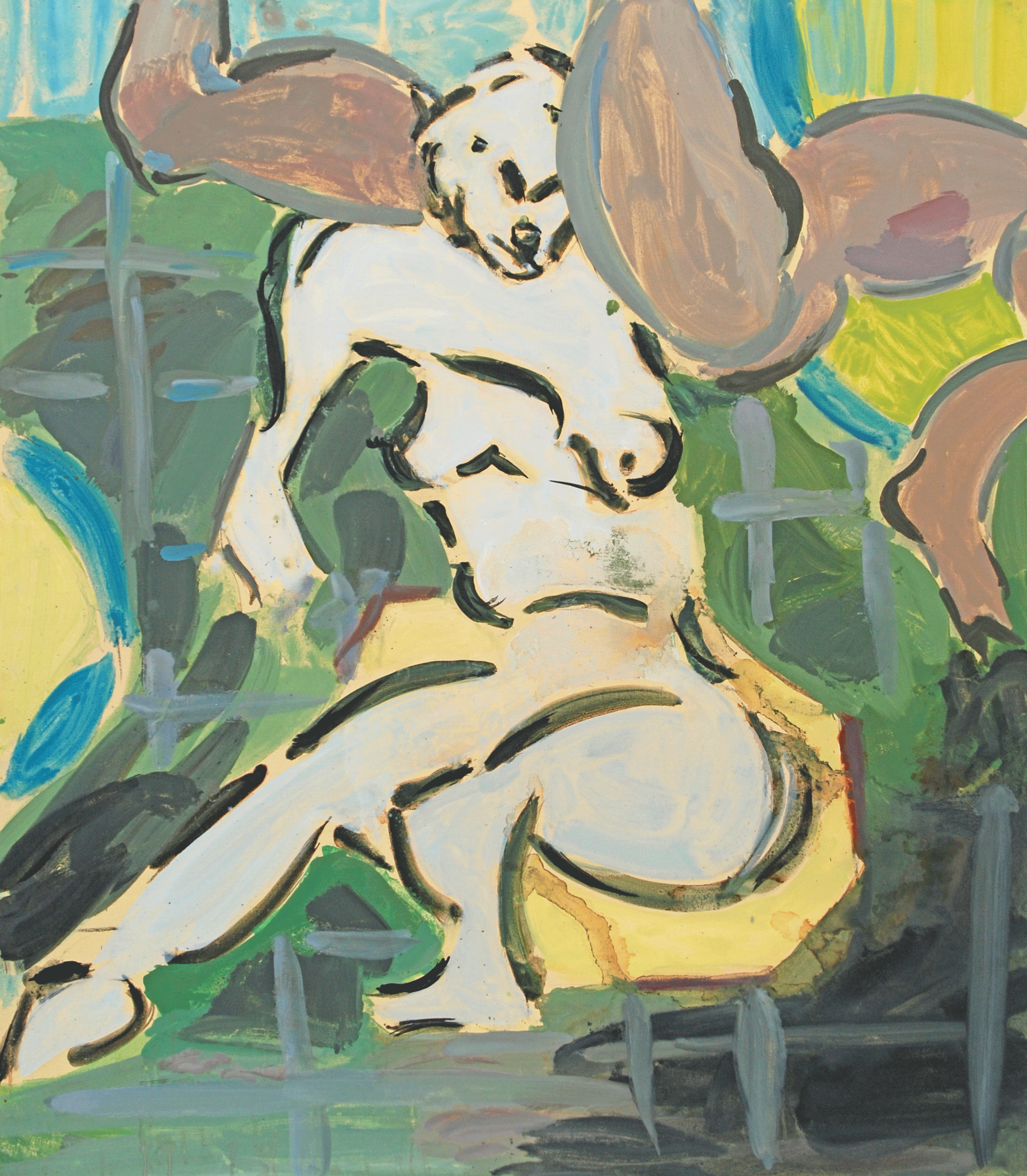 Bridge pose, oil on canvas, 150 x 130 cm