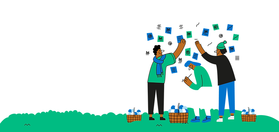 ilustración decorativa de tres personas