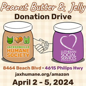 LSS & Jacksonville Humane Society kick off joint food drive on National PB&J Day