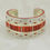 Thumbnail: Coral Inlay and Sterling Silver All Hand Fabricated Cuff by Mike Perry