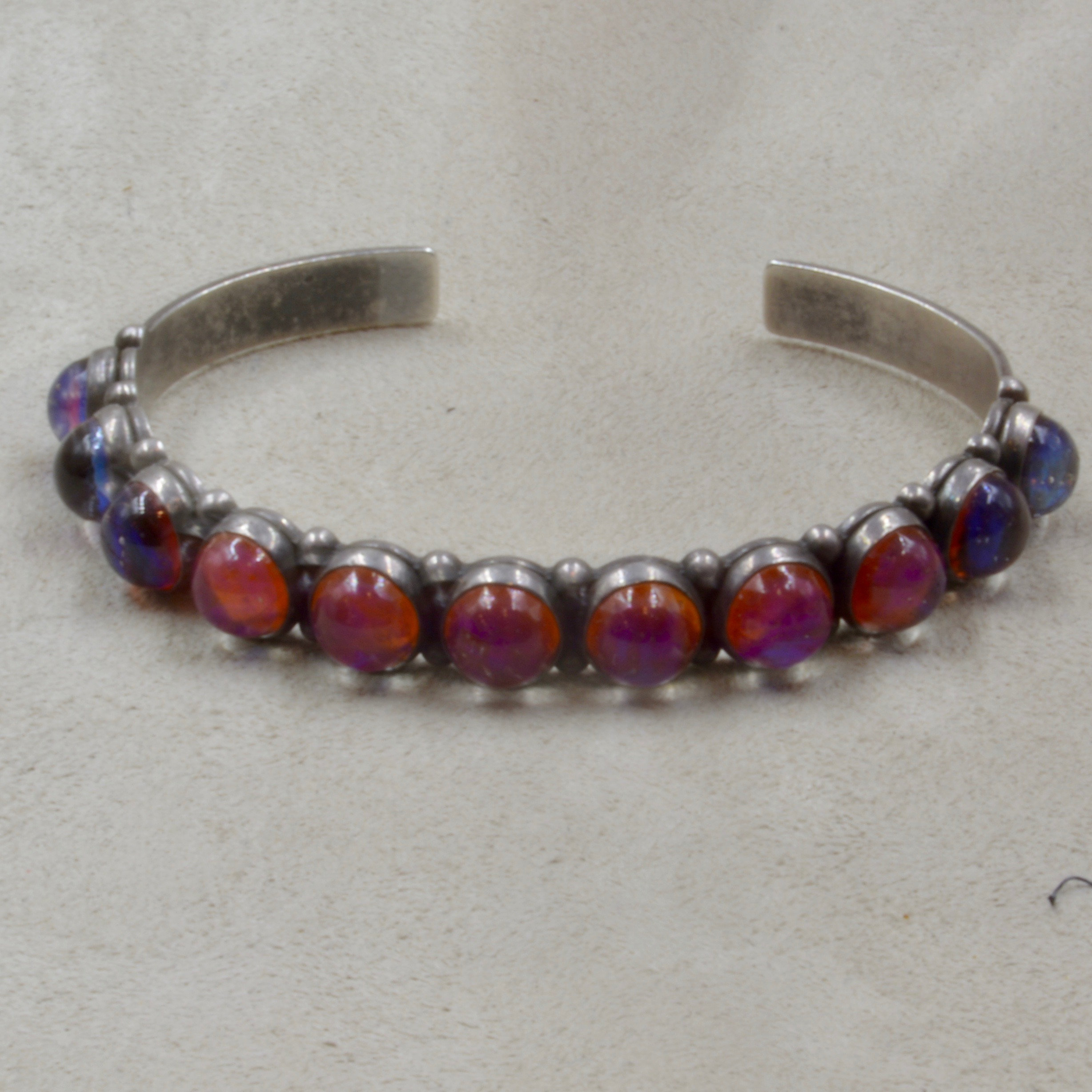 Vintage 1930 S 11 Stones Dragon S Breath Opal Glass Cuff Truewest Vintage 1930 S 11 Stones Dragon S Breath Opal Glass Cuff Truewest