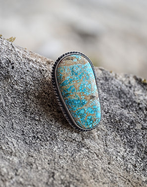 Sterling Silver Large #8 Turquoise Ring by True West Jewelry & Monty Claw