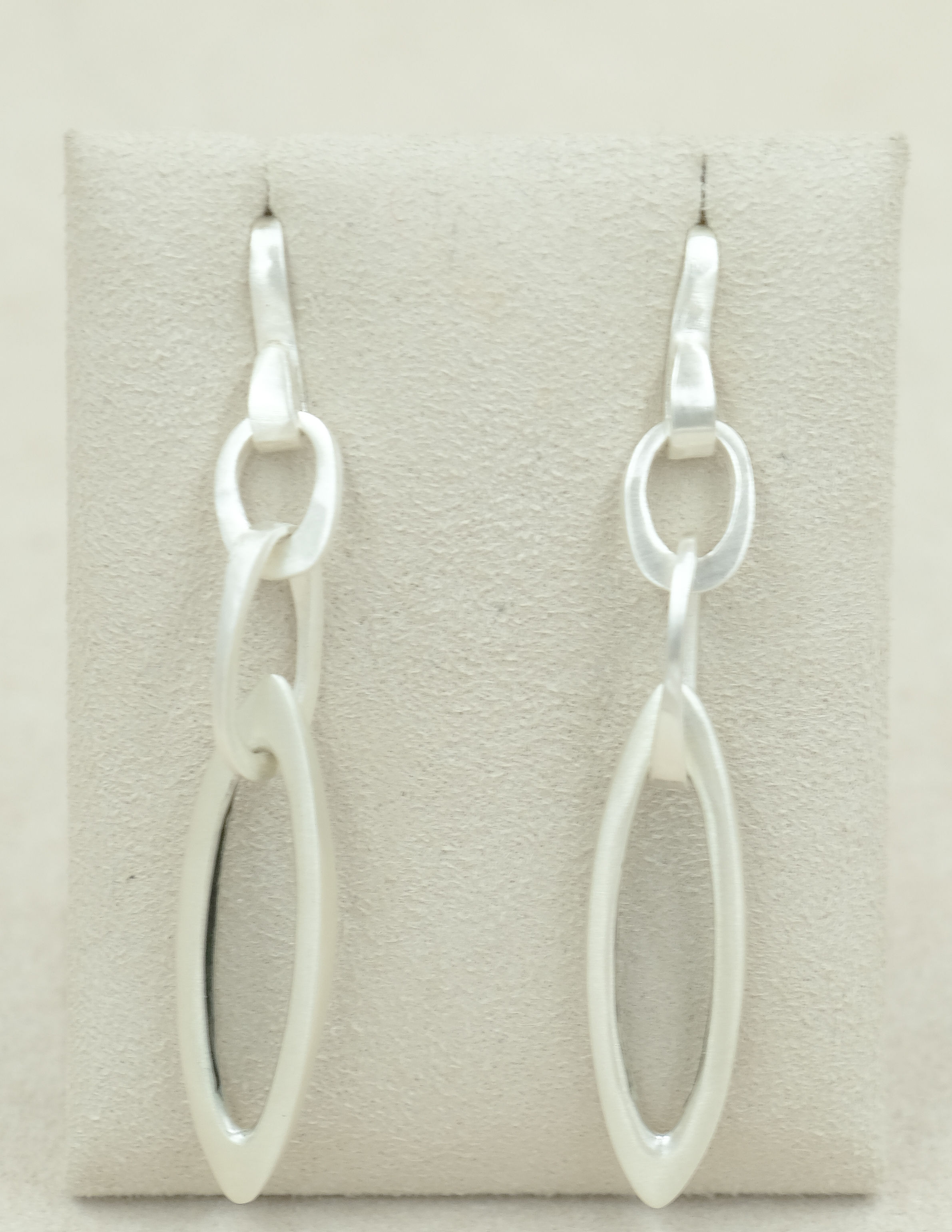 Fine Silver w/ Sterling Silver Large Eye Earrings by Reba Engel