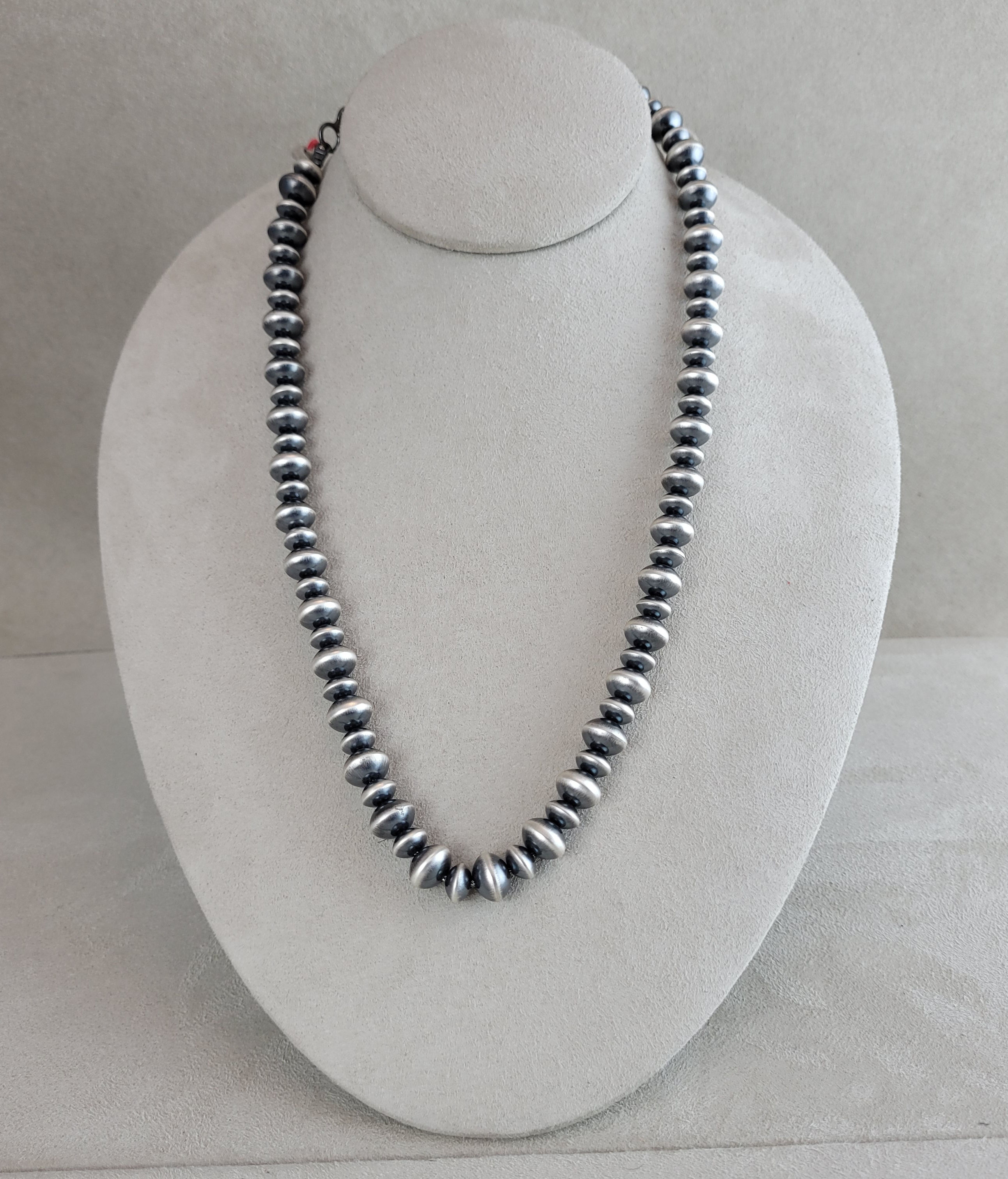 Oxidized Sterling Silver Bead Handmade Necklace by Vinita Cowboy