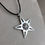Thumbnail: Stamped Sterling Silver Concho Star on Silk Cord Necklace by Ray Skeets