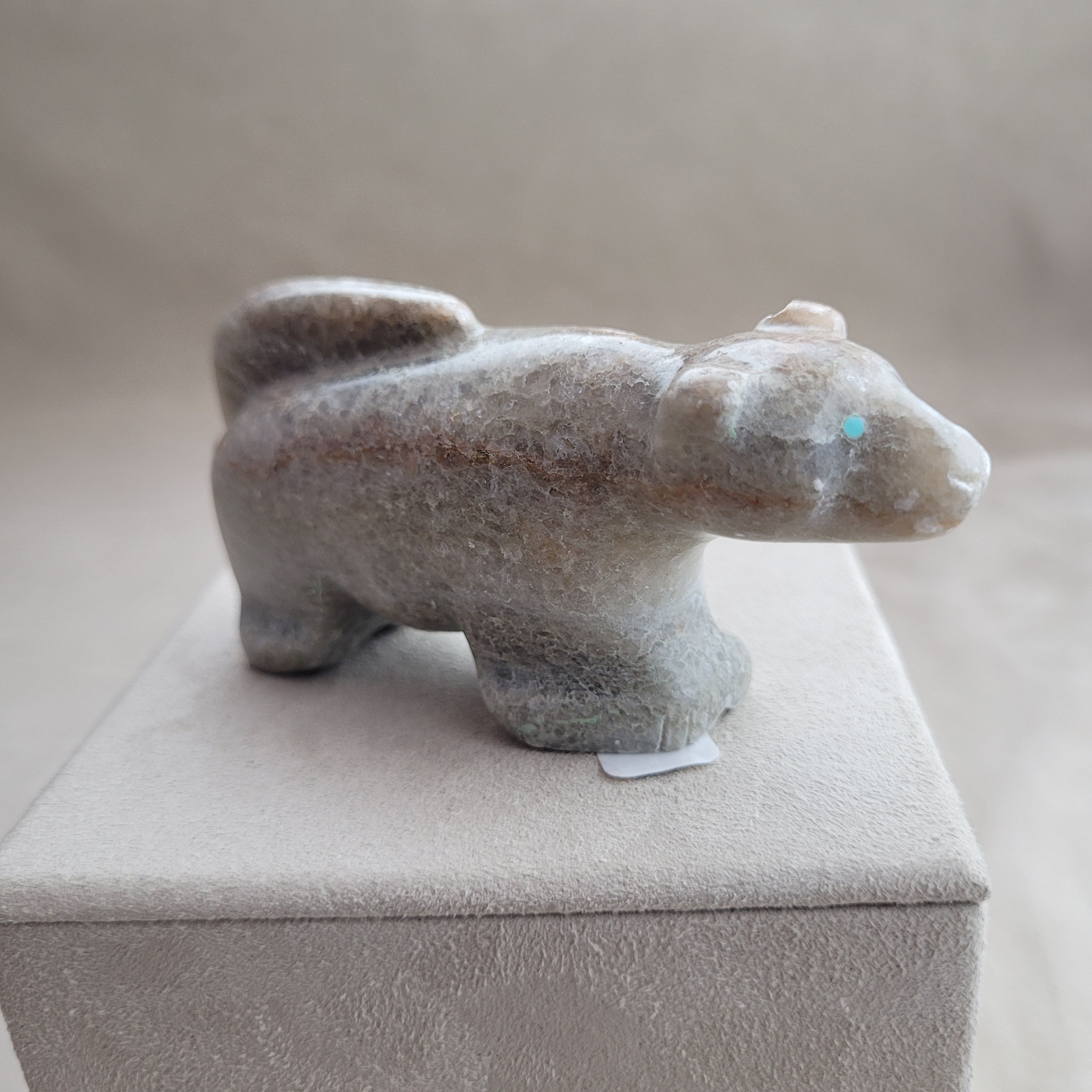 Alabaster Mountain Lion Fetish by Amos Pino