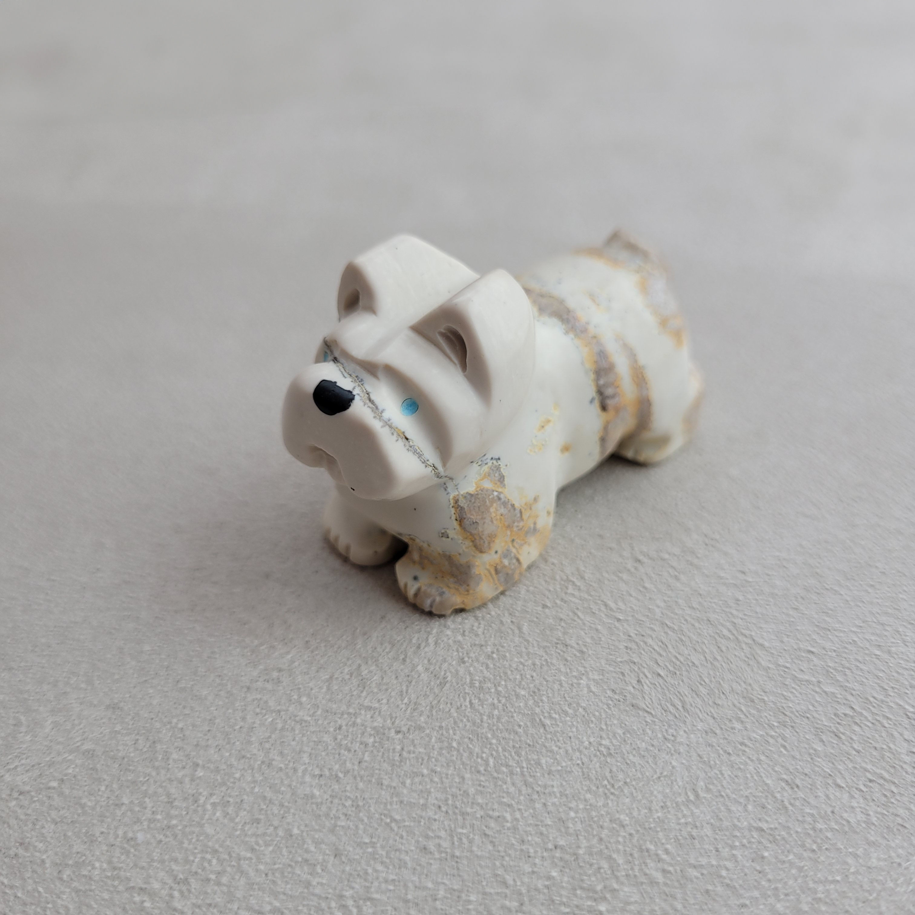 French Bull Dog Fetish, Marble, Turquoise by Felissa Martin