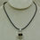 Thumbnail: Green Amber & Sterling Silver Single Small Square Pendant by MTM Silver
